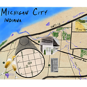 Michigan City, Indiana Weekend Getaway. Een project van Digitale tekening, Digitale illustratie y  Digitaal schilderij van mbanys - 05.04.2021
