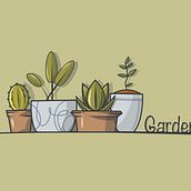 Garden suculentas. Un progetto di Illustrazione digitale di Rubén Alonso López - 04.10.2020