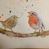 Birds in watercolour. Watercolor Painting project by rosalynb8472 - 04.06.2021