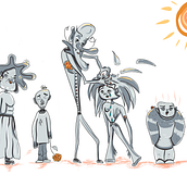 Familia. Character Design, and Traditional illustration project by Fernanda González - 04.06.2021