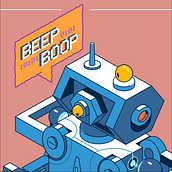El Roboto y Las Vacas -- from 'Isometric Vector Illustrations from Scratch'. Graphic Design, Traditional illustration, Motion Graphics, and Narrative project by graphikgarophalo - 04.06.2021