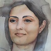 Meu projeto do curso: Retrato artístico em aquarela. Fine Arts, Artistic Drawing, Portrait Drawing, Realistic Drawing, Painting, and Watercolor Painting project by Adelaide Aquarelas - 04.07.2021