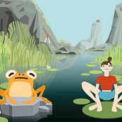 Animación: La mosca, la rana y la humana. Un proyecto de Animación, Animación 2D, Animación de personajes, Cine, Cine, vídeo, televisión, Diseño de personajes y Vídeo de Cristina Llera - 07.04.2021