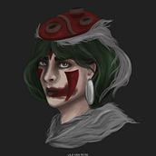 Fanart Studio Ghibli - Princesa Mononoke. Traditional illustration project by Laura - 04.07.2021