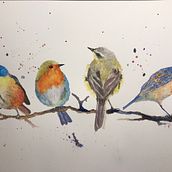 My project in Artistic Watercolor Techniques for Illustrating Birds course. Watercolor Painting project by Daniele Mead - 04.07.2021