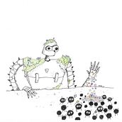 Feeding the dust bunnies . Drawing project by Noelia Sánchez Canosa - 04.07.2021