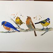 My project in Artistic Watercolor Techniques for Illustrating Birds course. Traditional illustration, Watercolor Painting, Realistic Drawing, and Naturalistic Illustration project by Trudy - 04.08.2021