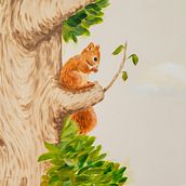 Mural Art for Playroom. Interior Architecture, Fine Arts, Creativit, Decoration, Art Direction, Architectural Illustration, Botanical Illustration, Naturalistic Illustration, Interior Decoration, Painting, Acr, lic Painting, Stor, telling, and Decorative Painting project by Tâmisa Trommer - 03.30.2019