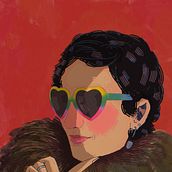 Lentes. Retrato a color estilizado . Un proyecto de Dibujo de Retrato, Dibujo digital, Diseño gráfico e Ilustración digital de Brenda Jarenny - 21.01.2021