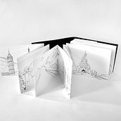 Travel Diary - Accordion Book. Design gráfico, Encadernação, Ilustração editorial, Ilustração com tinta, e Sketchbook projeto de Gema Calzadilla - 08.02.2020