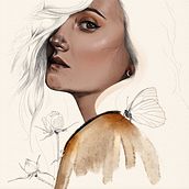 Claudia. Proyecto final del curso de retrato ilustrado con Procreate por Elena Garnu. Drawing, Artistic Drawing, Portrait Drawing, Digital Drawing, Traditional illustration, and Digital Illustration project by Óscar González Domínguez - 04.08.2021