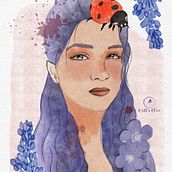 My project in Illustration Techniques with Digital Watercolor course. Digital Drawing, Digital Painting, Portrait Drawing, and Watercolor Painting project by Citla Flores - 04.08.2021