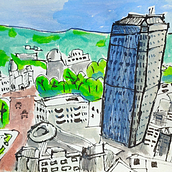 A project from Cardiff, Wales, UK. Architectural Illustration, Drawing, Gouache Painting, Ink Illustration, Realistic Drawing, and Watercolor Painting project by Dafydd Saer - 04.08.2021