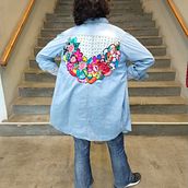 Proyecto 3: Camisa de jean bordada. Embroider project by Lu Gelman - 04.08.2021