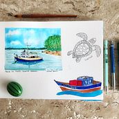 Meu projeto do curso: Caderno de viagem em aquarela-2 Ein Projekt aus dem Bereich Aquarellmalerei von Gloria Brito - 09.04.2021
