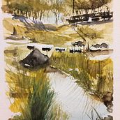 Meu projeto do curso: Paisagens naturais em aquarela. Projekt z dziedziny Malowanie akwarelą użytkownika Elizabeth Zapater - 10.04.2021