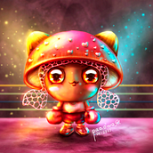 Kawaii mushroom fighter. Character Design, Traditional illustration, and Digital Illustration project by Paola Robledo - 04.10.2021