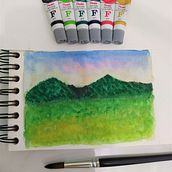 Paisagem verde. Watercolor Painting project by Carla Susana Ribeiro - 04.11.2021