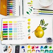 Pera en Acuarela. Watercolor Painting project by Jessica Riega - 04.11.2021