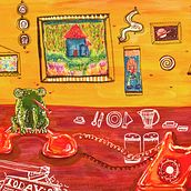 The Perks of Being a Wall Fly. Acr, lic Painting, and Traditional illustration project by Madeline Schmidt - 07.17.2020