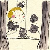 La testa fra le nuvole. Children's Illustration, Ink Illustration, and Watercolor Painting project by Luisa Montalto - 04.11.2019