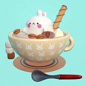 Rabbiccino. 3D projeto de Magdalena GF - 03.03.2021