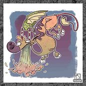El dragón. Un proyecto de Diseño de personajes, Ilustración tradicional e Ilustración digital de pulgosos mx - 11.04.2021