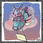 Conejo espacial.. Un proyecto de Diseño de personajes, Ilustración tradicional e Ilustración digital de pulgosos mx - 11.04.2021