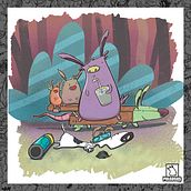 Tarde de conejos.. Un proyecto de Diseño de personajes, Ilustración tradicional e Ilustración digital de pulgosos mx - 11.04.2021
