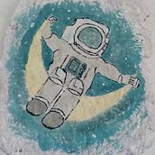 Hombre del espacio . Projekt z dziedziny Trad, c, jna ilustracja, Malarstwo akr i lowe użytkownika Yatziry Miranda - 12.04.2021