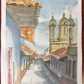 Mi Proyecto del curso: Dibujo arquitectónico con acuarela y tinta. Un progetto di Pittura ad acquerello di Nikos Chalavazis - 12.04.2021