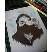 Retrato "LaMona". Un progetto di Disegno di ritratti, Disegno realistico e Illustrazione tradizionale di Cintli Cordova - 12.04.2021