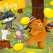Woodland Birthday Party. Character Design, Traditional illustration, Digital Illustration, and Children's Illustration project by Juliana Motzko - 04.12.2021