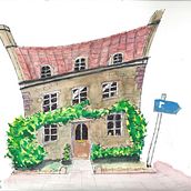 Making Buildings Come Alive!. Ink Illustration, and Watercolor Painting project by Mark Swarthout - 04.12.2021