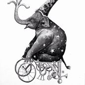 elefante. Traditional illustration, Ink Illustration, and Children's Illustration project by Fabiana Moch - 04.13.2021