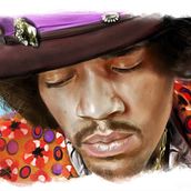 Jimi Hendrix digital paint. Digital Painting project by Matteo Villirillo - 03.14.2019