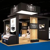 Exhibition stand Wofco. Un projet de 3D, Architecture, Design , Conception 3D, Événements , et ArchVIZ de David Paz - 14.05.2019