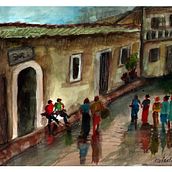 "Andando depois da chuva" Meu projeto do curso: Paisagens urbanas em aquarela. Un projet de Aquarelle de Fausto Rodrigues - 13.04.2021