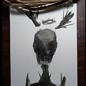 Nightmare. Ink Illustration, and Watercolor Painting project by Not_Ricardo Aranda - 04.13.2021
