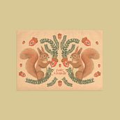 Postal Navideña. Desenho digital e Ilustração tradicional projeto de Isabel Margarita Méndez - 24.12.2020