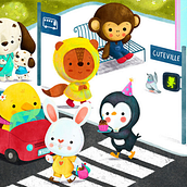 Cuteville. Character Design, Traditional illustration, Digital Illustration, and Children's Illustration project by Juliana Motzko - 04.13.2021