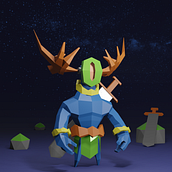 Mi Proyecto del curso: Modelado de personajes low poly para videojuegos . 3D Animation, Character Animation, Concept Art, and Video Games project by hugo orono - 04.14.2021