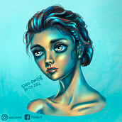 Blue Light. Traditional illustration project by Paola Robledo - 03.13.2021