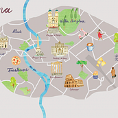 Mi Proyecto del curso: Creación de mapas ilustrados: ROMA. Traditional illustration project by alejandracienfuegosd - 04.14.2021