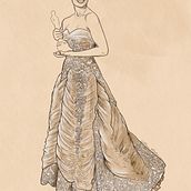 Dresstory: Vestidos que son historia. Traditional illustration, and Digital Illustration project by Javi Cohen - 04.14.2021