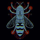 avispa terrorífica. Traditional illustration, and Digital Illustration project by Manu Vila - 04.15.2021