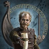 Floki the Shipbuilder: my project for "From Pencil Drawing to Digital Illustration" course. Digital Illustration, Traditional illustration, and Poster Design project by Enrico Bisetto - 04.16.2021