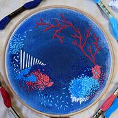 Mon projet du cours : Techniques élémentaires de broderie et d’aquarelle. Een project van Borduurwerk,  Acr y lschilderij van Laetitia Morabito Rey - 15.04.2021