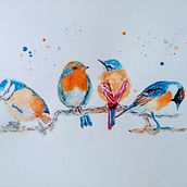 My project in Artistic Watercolor Techniques for Illustrating Birds course. Watercolor Painting project by Anne - 04.15.2021