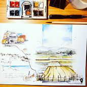 Meu projeto do curso: Caderno de viagem em aquarela. Architecture, and Drawing project by Maristela Comparsi - 04.20.2021